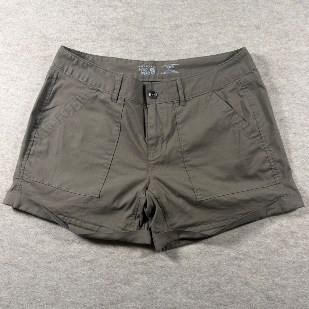 Mountain Hardwear Shorts Womens 10 Olive Green Hiking Outdoor OL7452